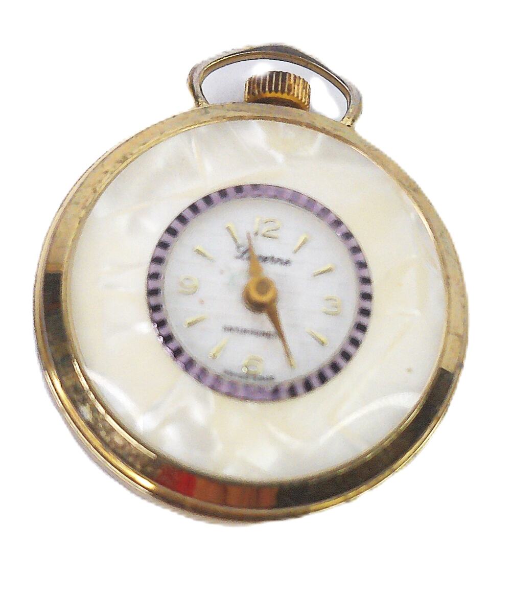 Vintage Lucerne Swiss Mechanical Pendant Watch Working Mother of Pearl Scroll